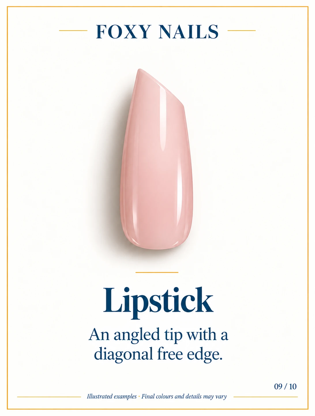 Illustrated nude-pink Lipstick nail