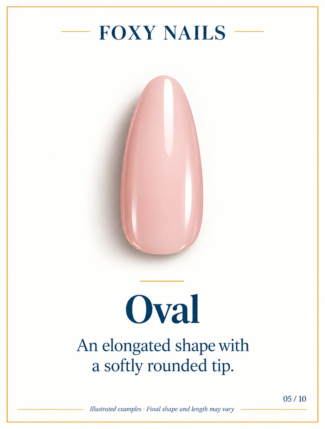 Illustrated nude-pink Oval nail