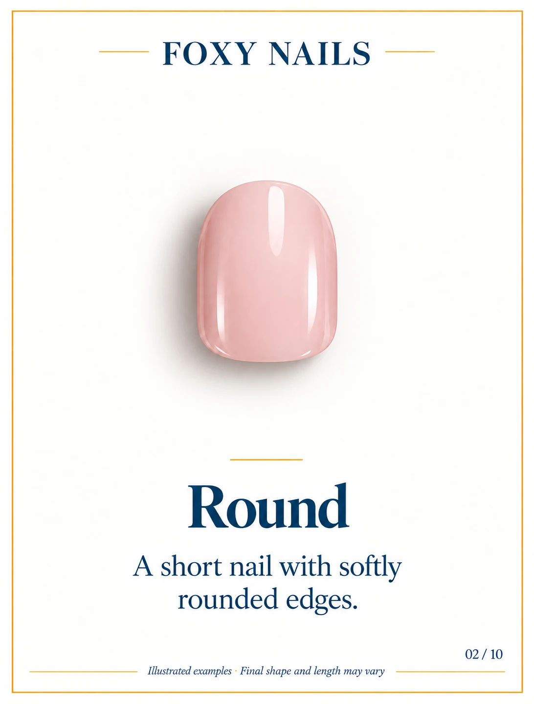 Illustrated nude-pink Round nail