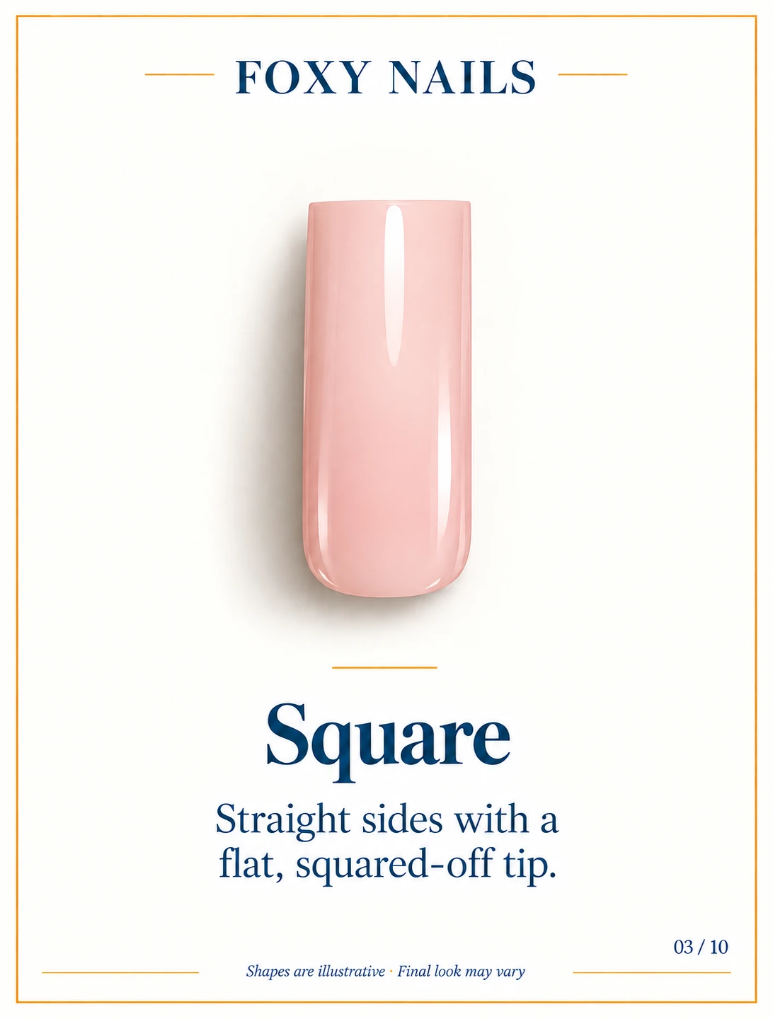 Illustrated nude-pink Square nail