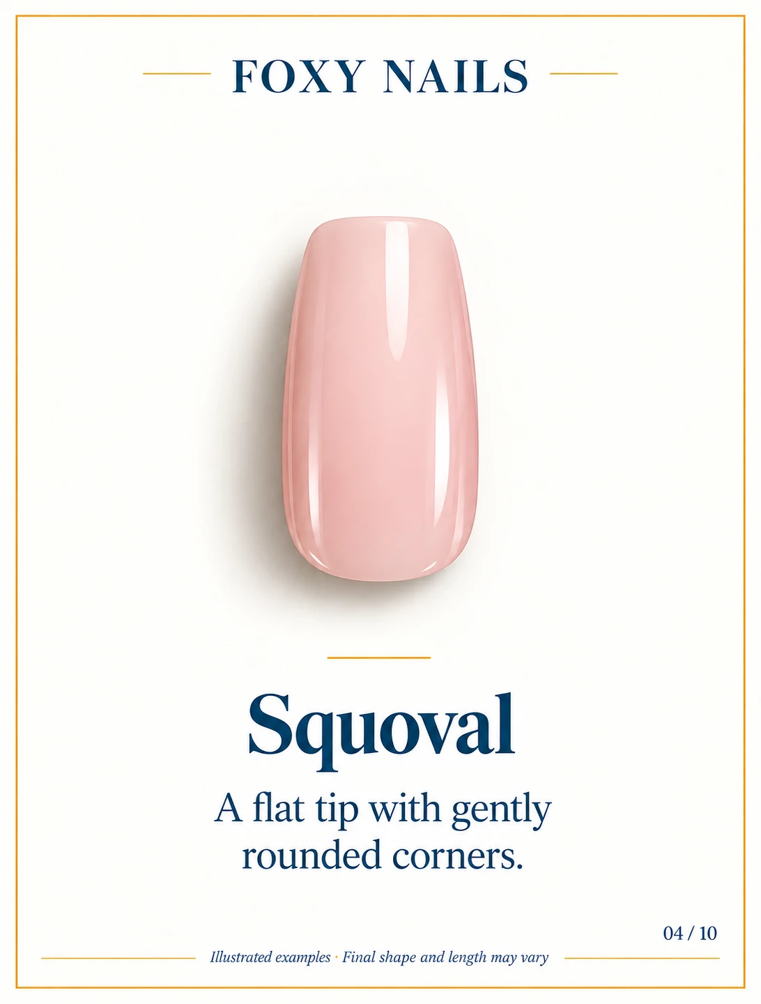 Illustrated nude-pink Squoval nail