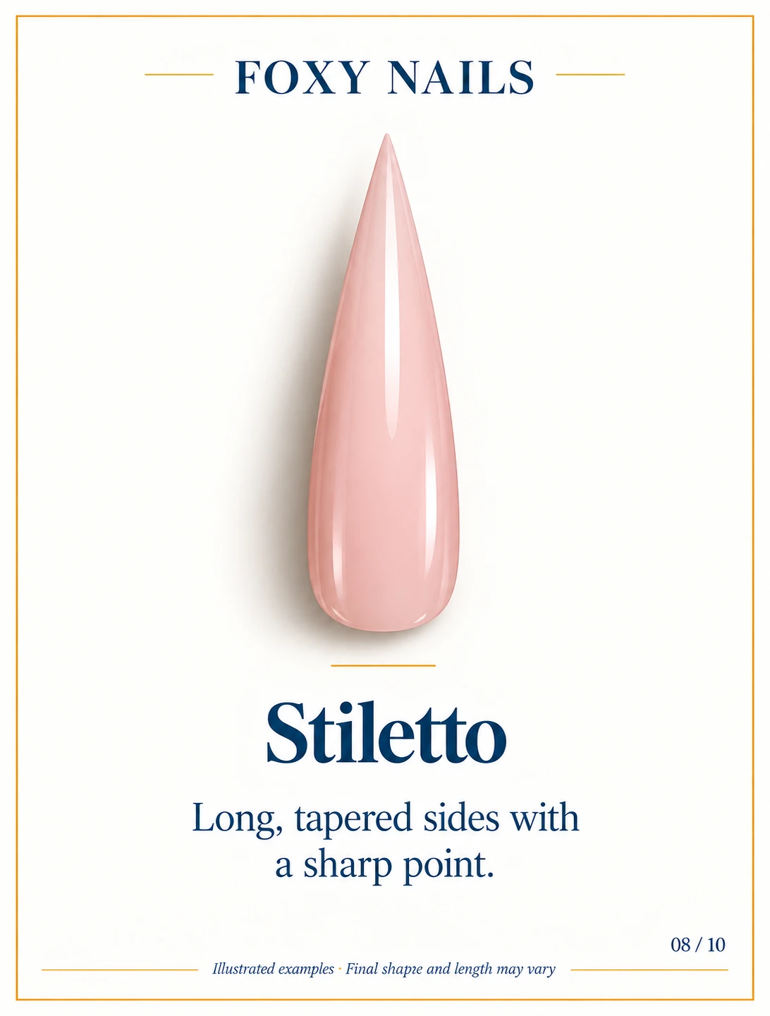Illustrated nude-pink Stiletto nail